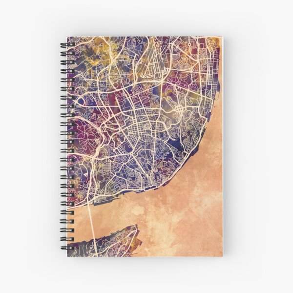 Aperçu de l'œuvre Lisbon Portugal City Map créée et vendue par ArtPrints.