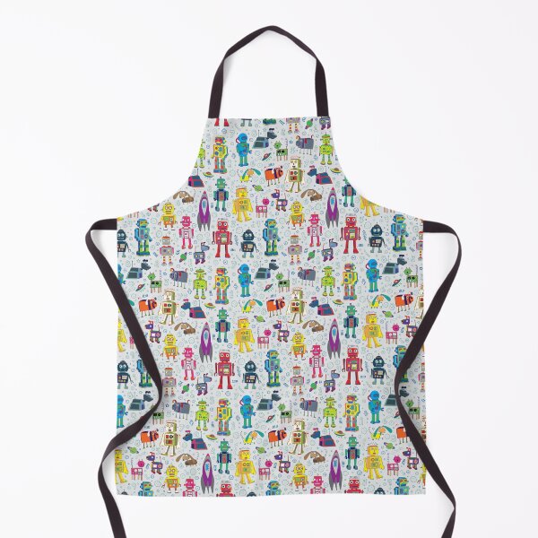 Item preview, Robots in Space - grey - fun Robot pattern by Cecca Designs designed and sold by Cecca-Designs.