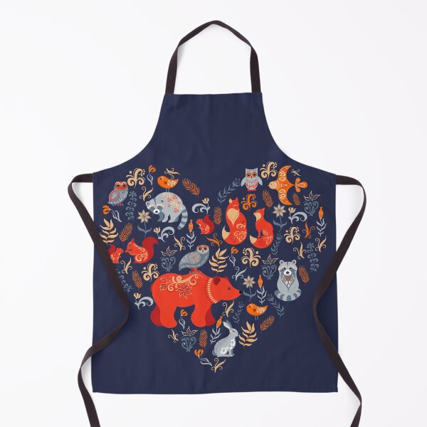 Item preview, Fairy-tale forest. Fox, bear, raccoon, owls, rabbits, flowers and herbs on a blue background. designed and sold by Skaska.