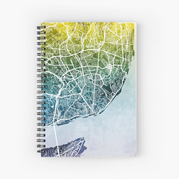 Aperçu de l'œuvre Lisbon Portugal City Map créée et vendue par ArtPrints.