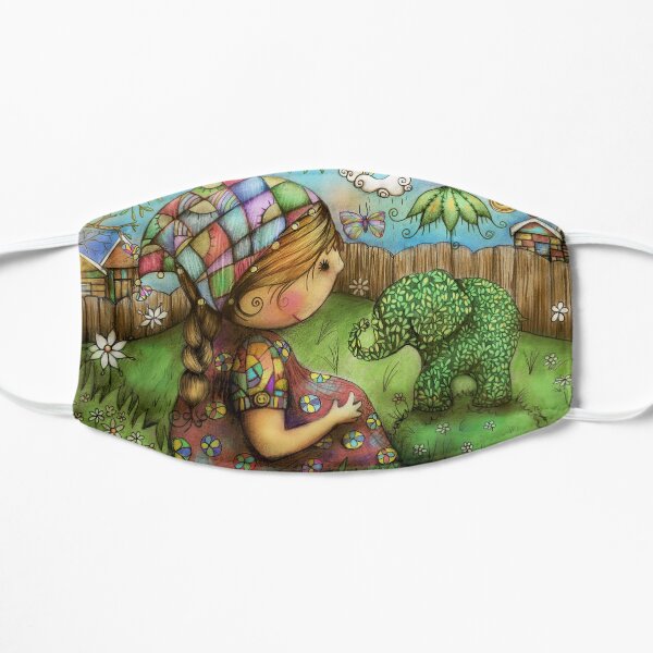 Hay un elefante en mi jardín Mascarilla plana