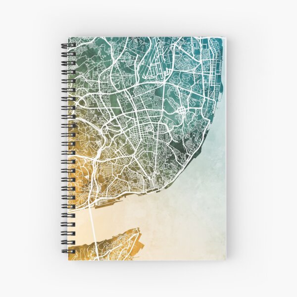 Aperçu de l'œuvre Lisbon Portugal City Map créée et vendue par ArtPrints.