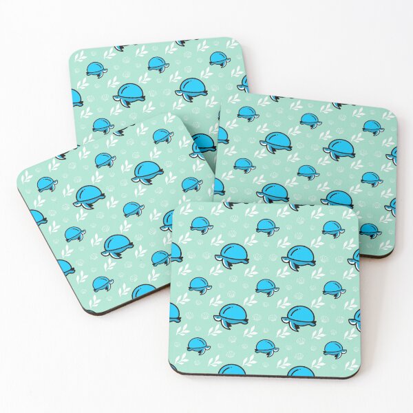 Item preview,  Blue Turtle Tortoise Seashell pastel light green pastachio background designed and sold by BabyPaws.