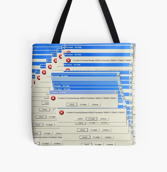 Windows XP Exception All Over Print Tote Bag