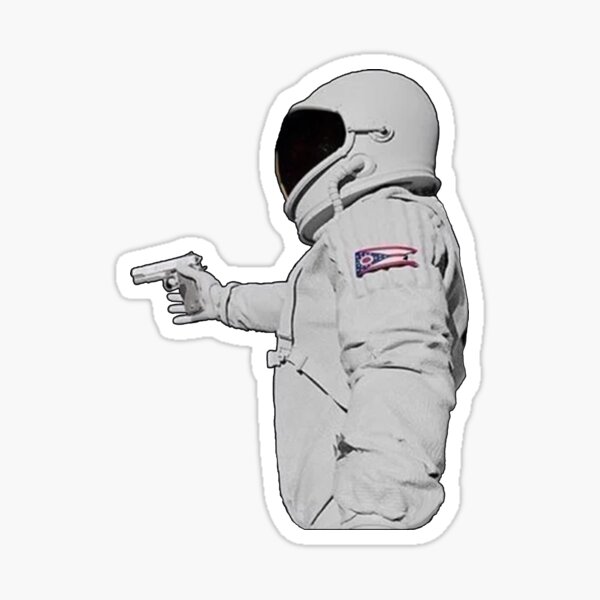 quot Astronaut Gun Meme quot Sticker for Sale by dennieb Redbubble