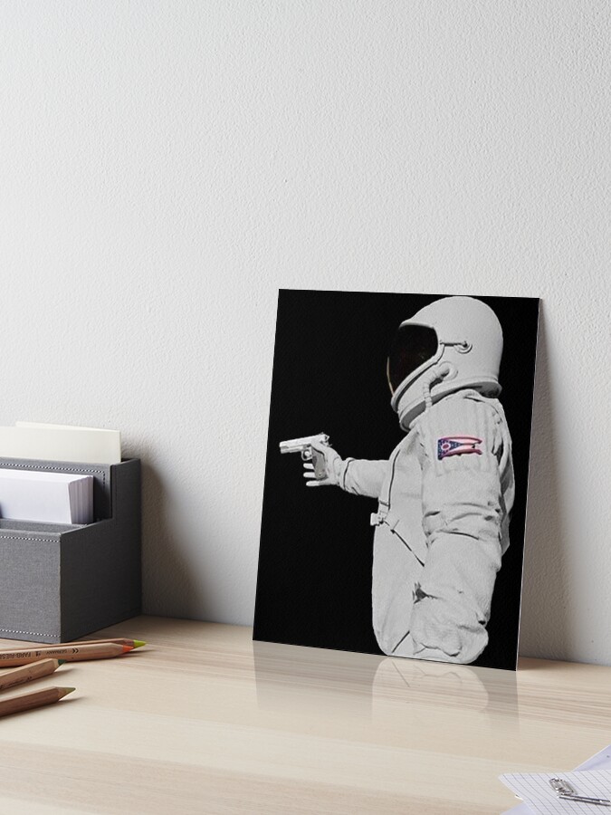 quot Astronaut Gun Meme quot Art Board Print for Sale by dennieb Redbubble