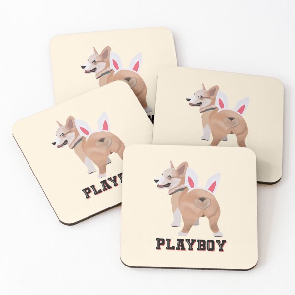 Item preview, Playboy Butt Facing Corgi With Bunny Ears With A Heart Shaped Tail designed and sold by kqwdesigns.