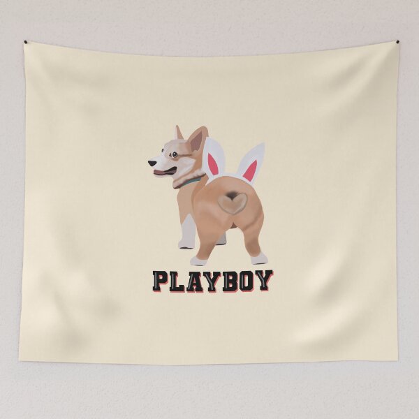 Item preview, Playboy Butt Facing Corgi With Bunny Ears With A Heart Shaped Tail designed and sold by kqwdesigns.