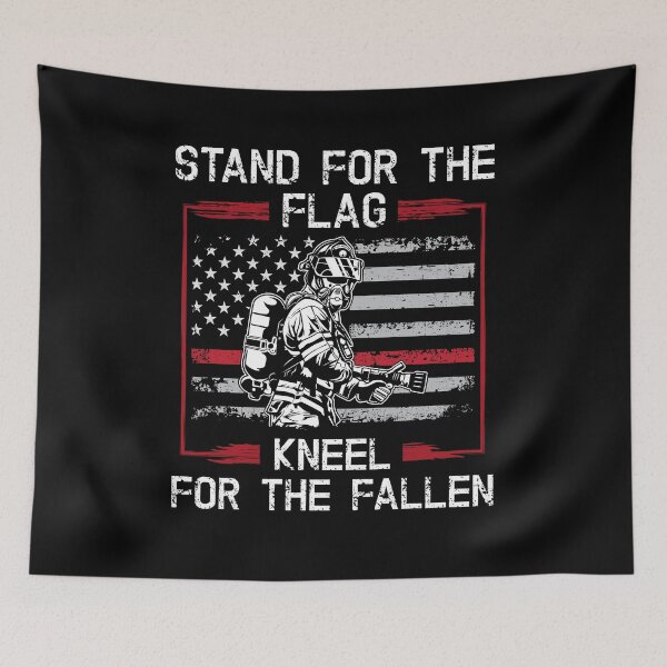 Item preview, firefighter stand for the flag kneel for the fallen. designed and sold by J AND J  PRINTS.
