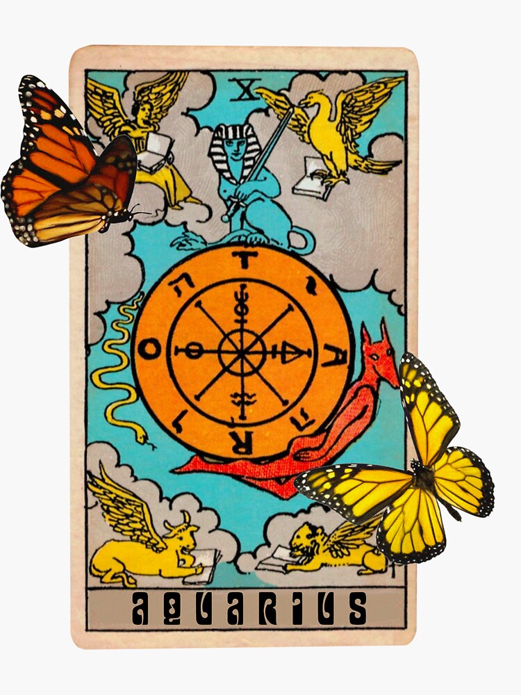 "Aquarius Tarot card zodiac sign " Sticker by angelslover Redbubble