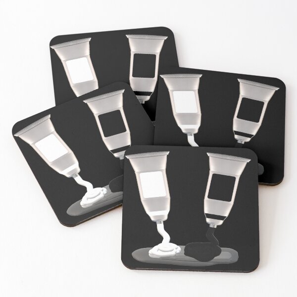 Item preview, Black and White Tubes of Artist Paints Making Gray designed and sold by ArtByLM.