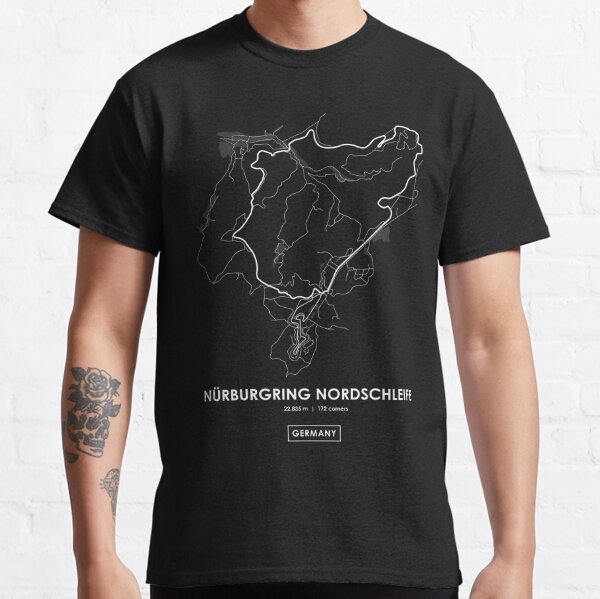 Nürburgring Nordschleife - Germany Track Map WHITE Classic T-Shirt