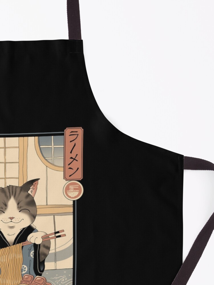 Alternate view of Neko Ramen Ukiyo-e Apron
