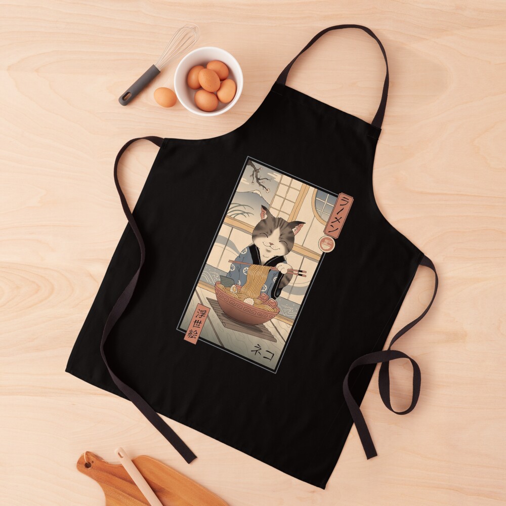 Neko Ramen Ukiyo-e Apron