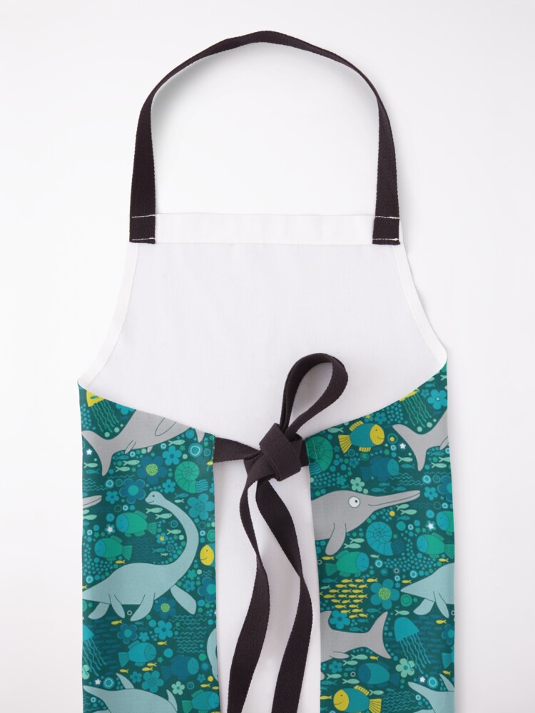 Alternate view of Swimming with Plesiosaurs - cute prehistoric animal design Apron