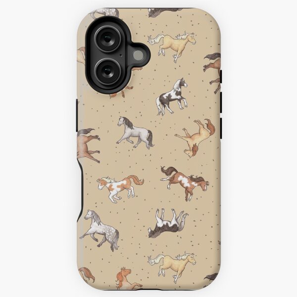 Scattered Horses spotty on taupe pattern iPhone Tough Case