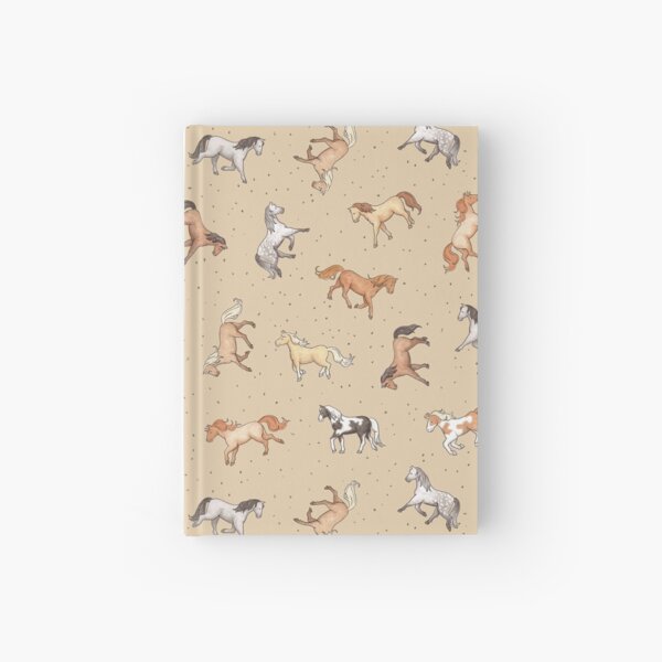 Scattered Horses spotty on taupe pattern Hardcover Journal