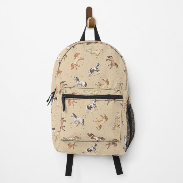 Scattered Horses spotty on taupe pattern Backpack