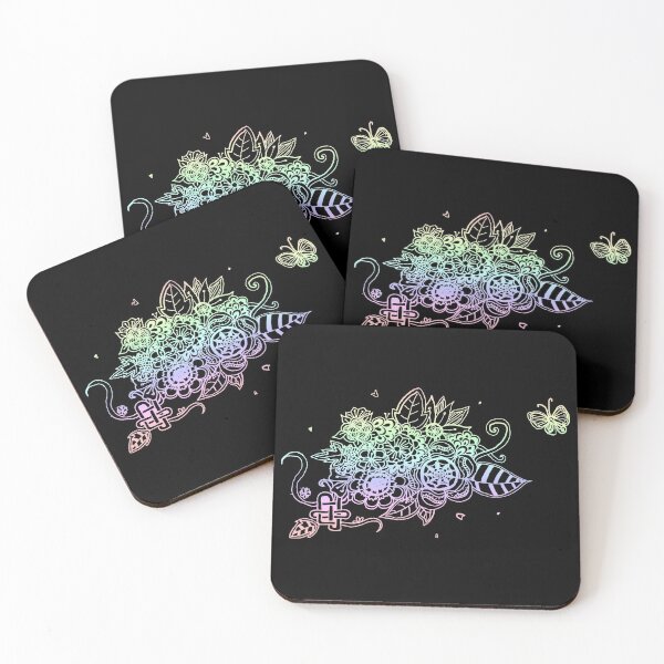 Item preview, Flower garden - Pastel Rainbow (Zentangle/ Doodle/ Mandala) designed and sold by CreativityRoams.