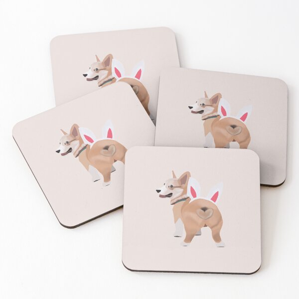 Item preview, Playboy Butt Facing Corgi With Bunny Ears With A Heart Shaped Tail designed and sold by kqwdesigns.