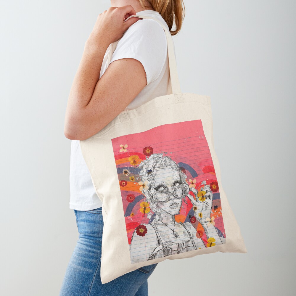 "Chloe Moriondo Flower Art HOT PINK" Tote Bag for Sale by gohanbubbles