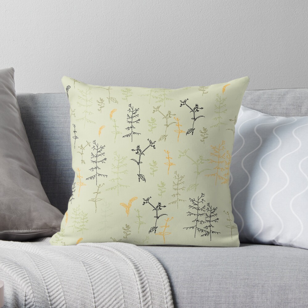Wild Leaves Throw Pillow