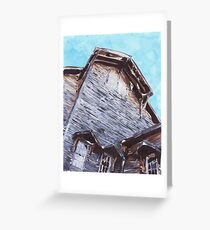 Abstract Wooden Building Greeting Card