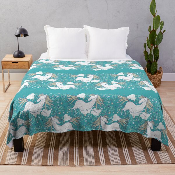 Item preview, Teal and White Unicorn Drawing designed and sold by cgroenewald.