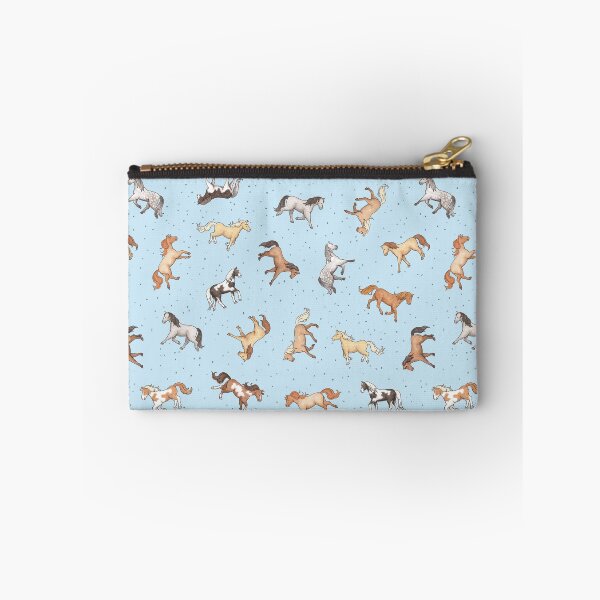 Item preview, Scattered Horses spotty on light blue pattern designed and sold by HazelFisher.
