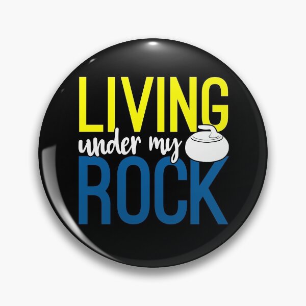 Item preview, Living Under My Rock Shirt Sports Curling Gear in Yellow Blue designed and sold by DynamicDesign.