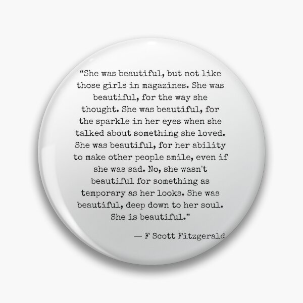 Item preview, She was beautiful - F Scott Fitzgerald designed and sold by The Little Wood Cottage.