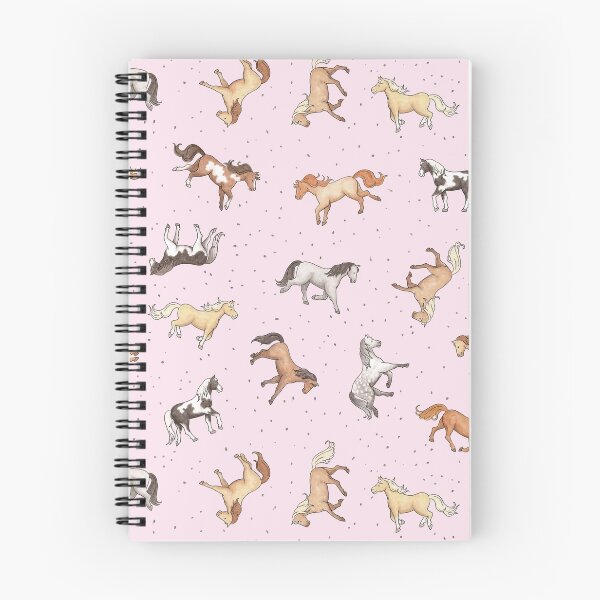 Item preview, Scattered Horses spotty on cherry blossom pink pattern designed and sold by HazelFisher.