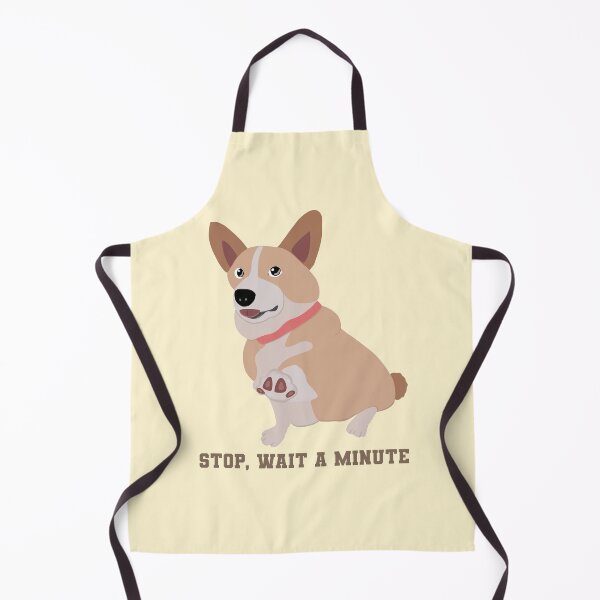 Item preview, Corgi en cuello rosa con pata con chispa amarillo pastel designed and sold by kqwdesigns.