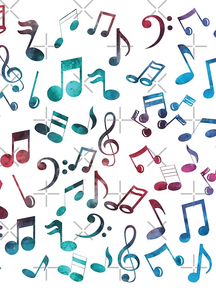 Thumbnail 3 of 3, Scarf, Multi Color Music Notes Pattern designed and sold by Primroaddesigns.
