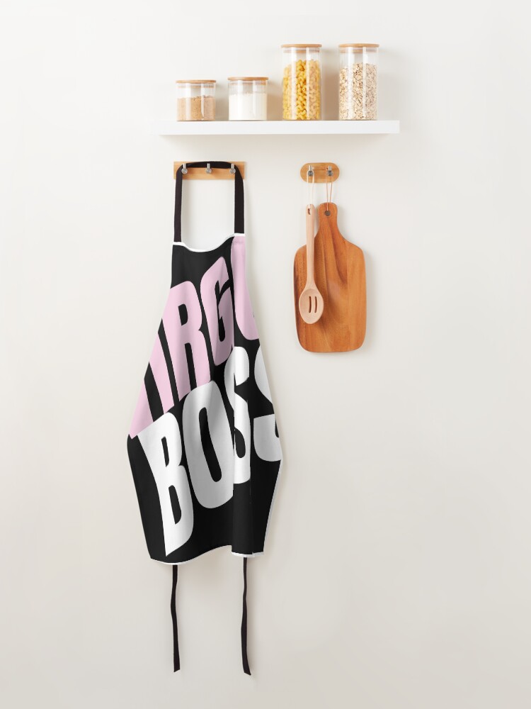 "Virgo Boss Pink / Weiß / Schwarz Übergroßes sportliches Logo" Schürze