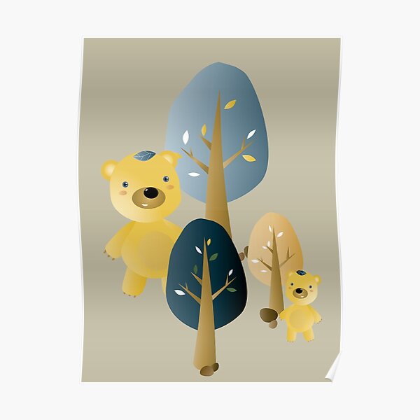 Leafbears in the woods Poster