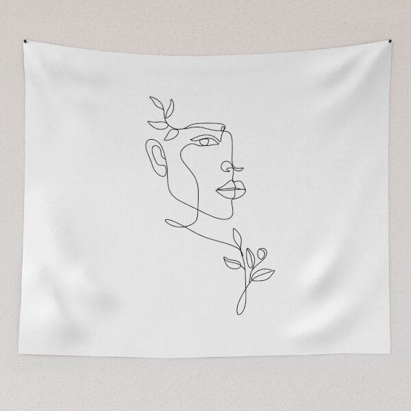 Item preview,  Minimal Line Art Woman with Flowers I Art Print  designed and sold by OneLinePrint.
