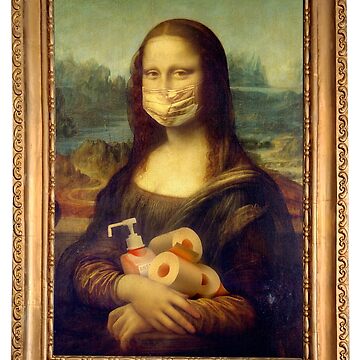 Mona Lisa With Face Mask Toilet Paper Hoarder