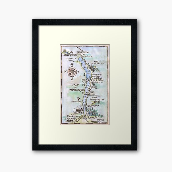 Item preview, Swallows and Amazons map of Windermere in spring colours -  designed and sold by SophieNeville.