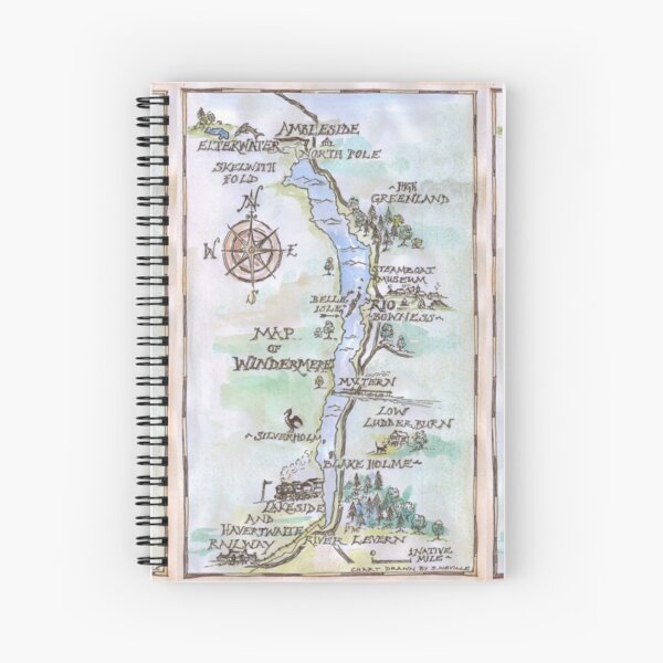 Item preview, Swallows and Amazons map of Windermere in spring colours -  designed and sold by SophieNeville.