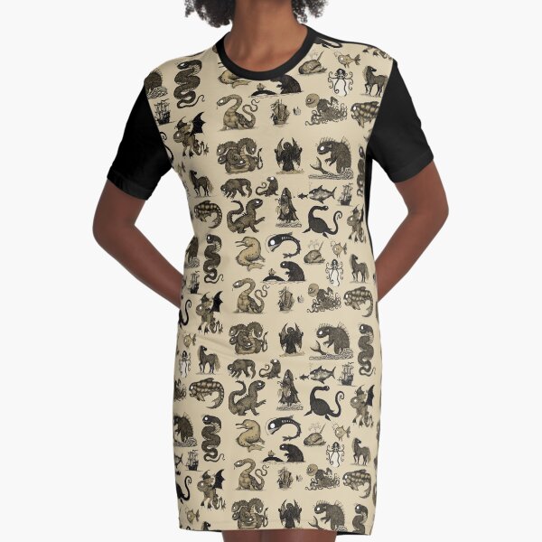 Sea Monsters Collection Graphic T-Shirt Dress