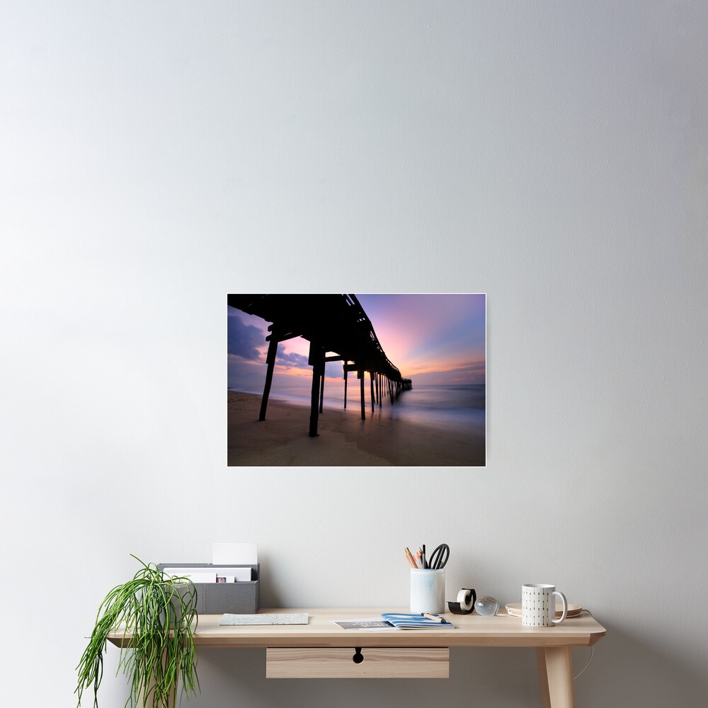 Avon Pier Sunrise, OBX Poster