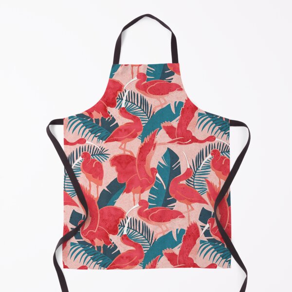 Item preview, Luxurious Scarlet Ibis // pink background teal vegetation metal rose and red guará large birds designed and sold by SelmaCardoso.