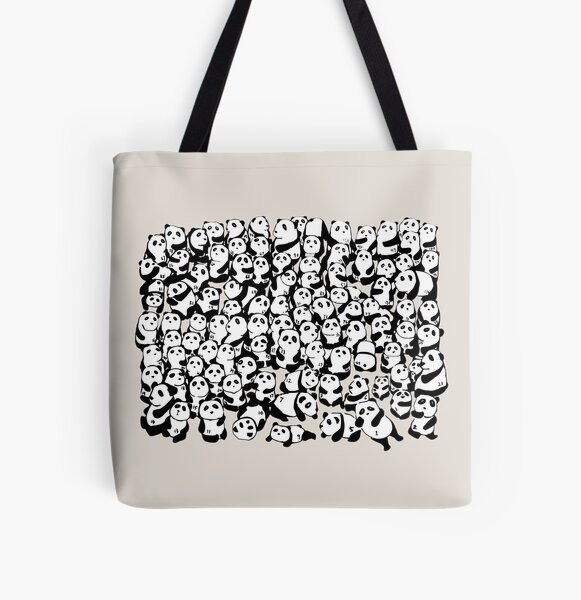 A Hundred Pandas All Over Print Tote Bag
