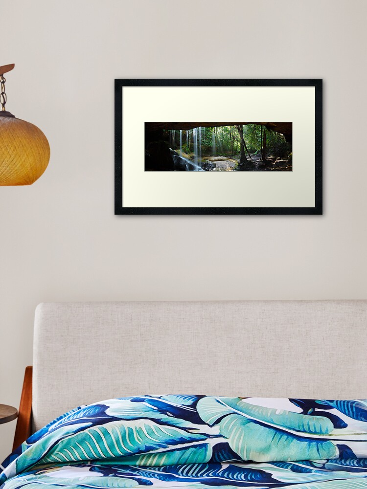 Thumbnail 2 of 7, Framed Art Print, Oakland Falls Cave, Hazelbrook, New South Wales, Australia designed and sold by Chockstone.