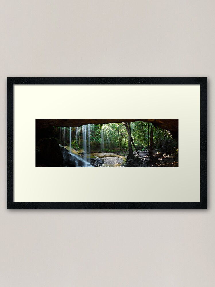 Thumbnail 1 of 7, Framed Art Print, Oakland Falls Cave, Hazelbrook, New South Wales, Australia designed and sold by Chockstone.