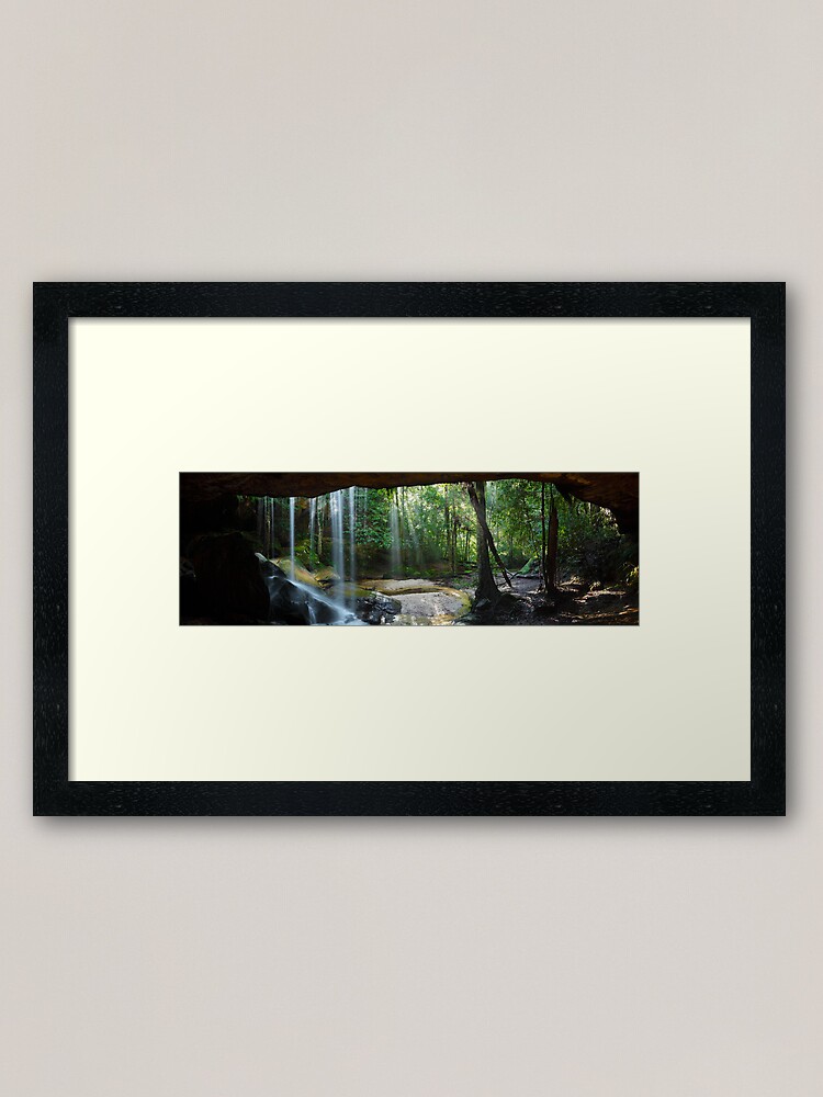Thumbnail 2 of 7, Framed Art Print, Oakland Falls Cave, Hazelbrook, New South Wales, Australia designed and sold by Chockstone.