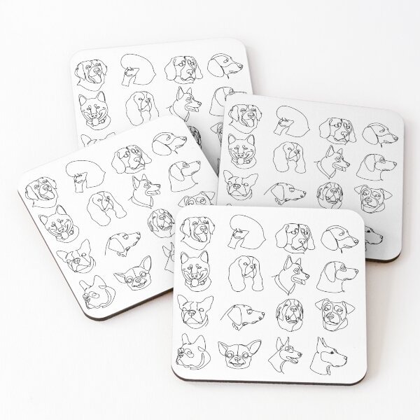 Item preview, Dog line drawing portrait. Continuous line art.  Dog breeds designed and sold by OneLinePrint.