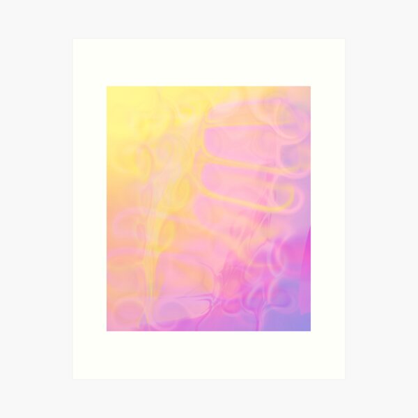 Yello pink alien skeleton ombré aesthetic Agate Tumblr Art Print