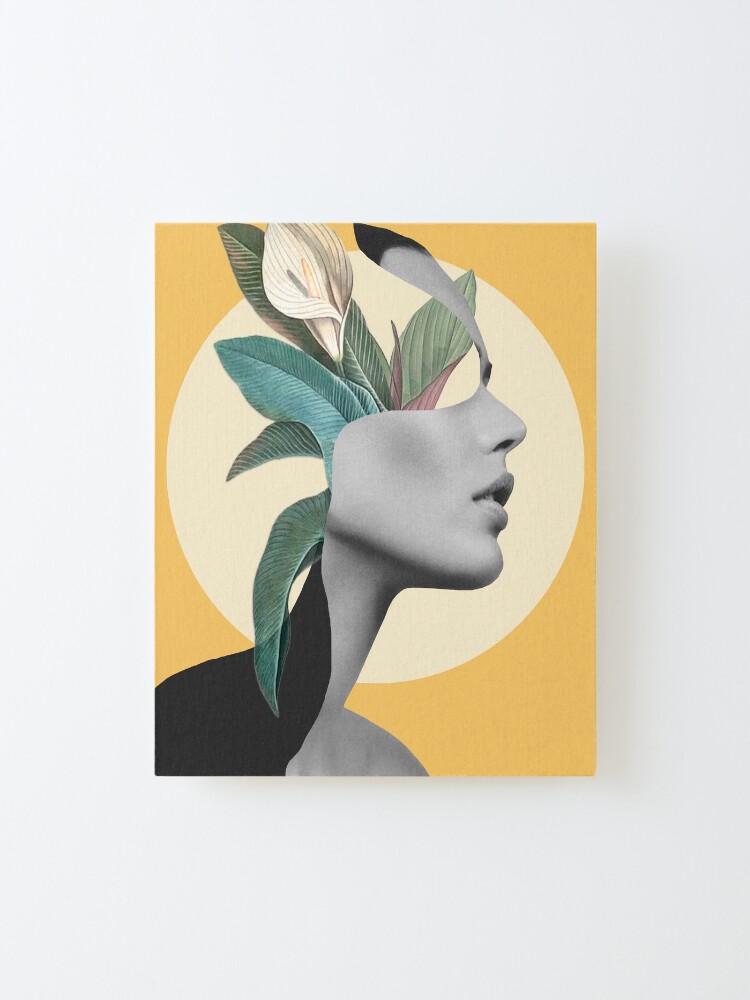 Alternate view of Floral Portrait /collage 3 Mounted Print